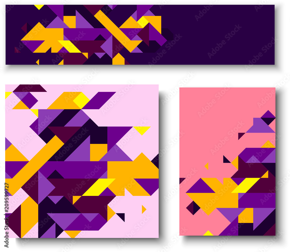 Wall mural backgrounds with abstract colorful geometric pattern.