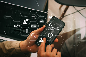 hand using smart phone and digital tablet computer for online banking payment communication in modern office © everythingpossible