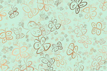 Butterfly illustrations background abstract, hand drawn. Seamless, template, canvas & decoration.