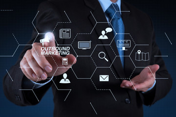 businessman hand  working with touch screen