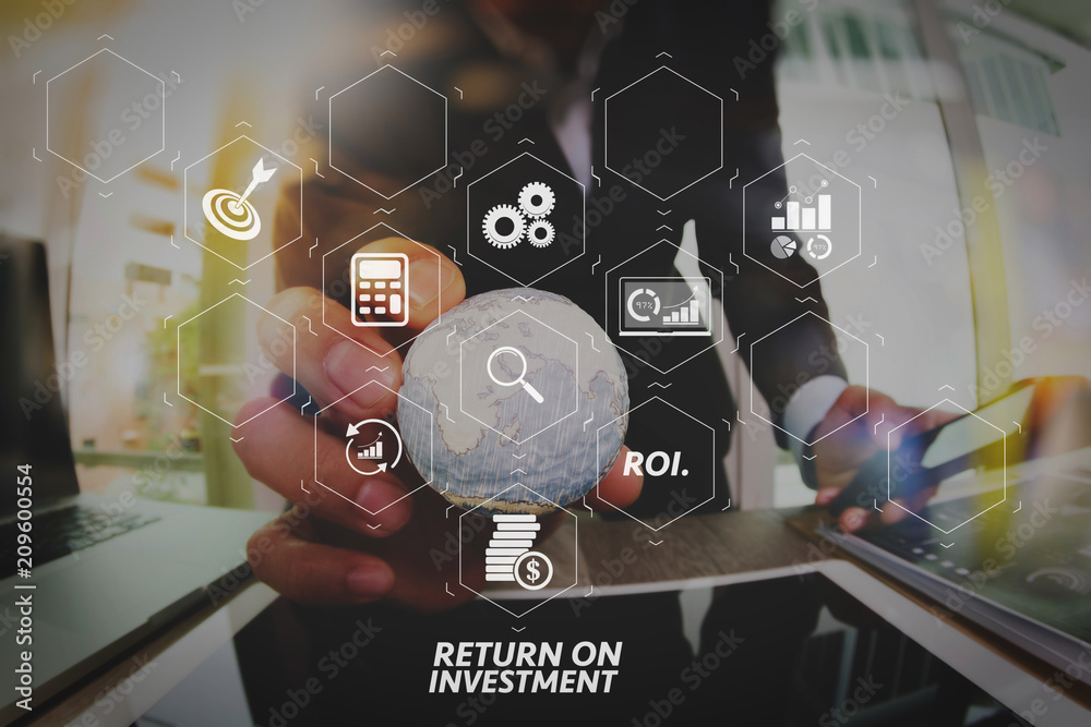 Aufkleber close up of businessman hand showing texture the world with digital social media network diagram con