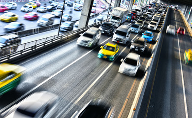 Controlled-access highway in Bangkok during rush hour