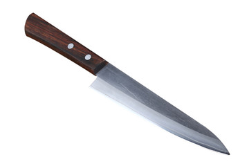 Chef knife (kitchen knife) with wooden handle
