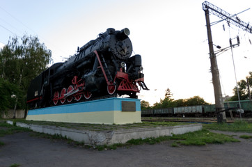 Railway locomotive. Locomotive of Soviet times.
