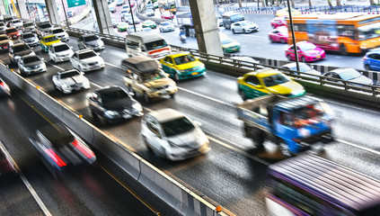 Controlled-access highway in Bangkok during rush hour
