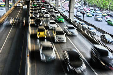 Controlled-access highway in Bangkok during rush hour