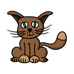 Cartoon illustration of little kitten
