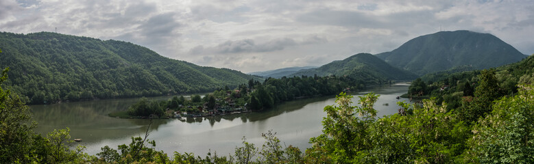 Fototapeta na wymiar Ovcar-Kablar Gorge panorama, West Morava river, Serbia