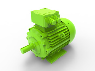 3D detailed - green electric engine