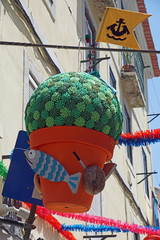 traditioneller Kohltopf als Deko zum Fest des Volksheiligen San Antonio in Lissabon