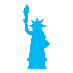 Retro silhouette of the statue of liberty