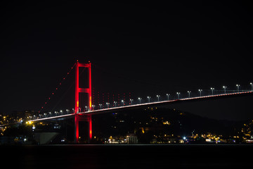Fototapeta na wymiar Bosphorus Bridge Night / Boğaz Köprüsü Gece