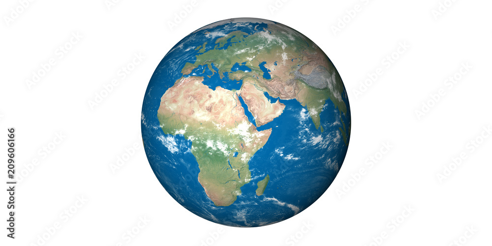 Wall mural earth planet white background