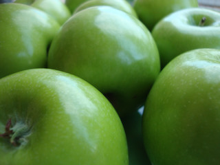 green apples are juicy, smooth a few apples