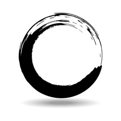 Hand drawn circle shape. Label, logo design element.