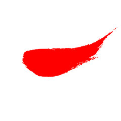 Red paint brush stroke isolated on a white