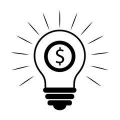 Lightbulb with a money symbol. Business icon