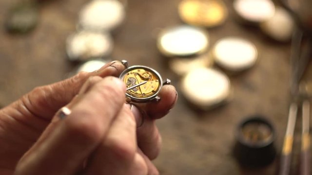 watch clock repair retro concept of job master