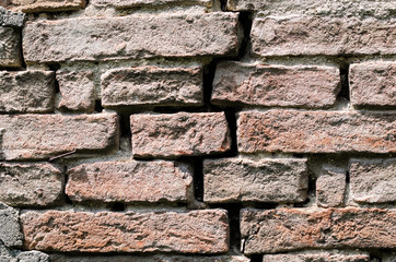 Red brick wall background.