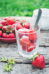 Strawberry in the glass