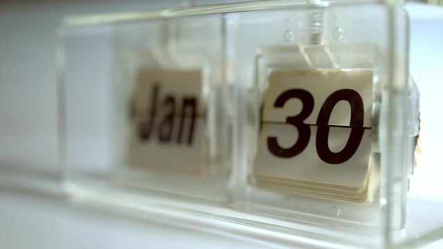 Full year loop. Old mechnical tabletop calendar at 4k. Parto of full year loop. Check my portfolio for other months.