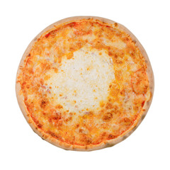 Pizza cheese on a white background