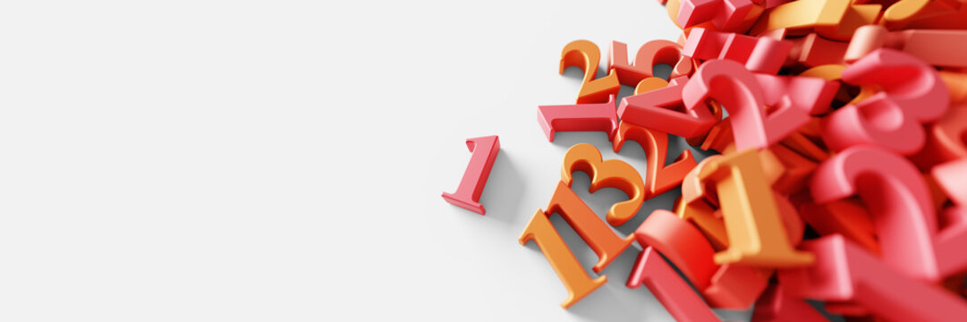 Infinite random numbers, original 3d rendering background, technology and science concepts