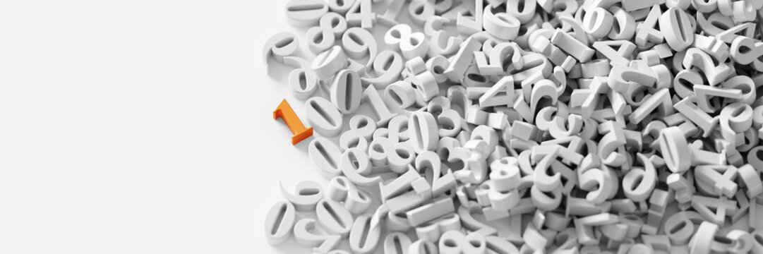 Infinite random numbers, original 3d rendering background, technology and science concepts