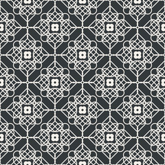 Flower lace line seamless abstract pattern monochrome or two colors vector