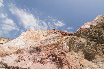 Colourful rocks of Firiplaka beach on Milos island, Greece