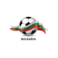 Football ball with bulgaria flag colorful trail. Vector illustration design for soccer football championship, tournaments, games. Element for invitations, flyers, posters, cards, webdesign