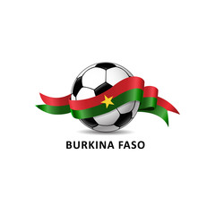 Football ball with burkina faso flag colorful trail. Vector illustration design for soccer football championship, tournaments, games. Element for invitations, flyers, posters, cards, webdesign