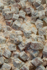 Sweet Turkish delight with dried nuts