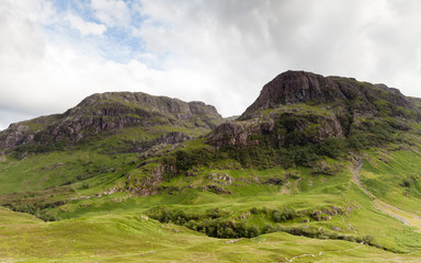 Glencoe Hillside.  A view of the Glencoe hillside in the Scottish highlands.  Glencoe is the most famous of all the Scottish glens.
