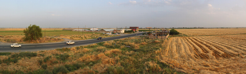 Fototapeta premium Traffic on a country road in Armenia