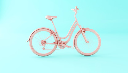 3d Pink bicycle.