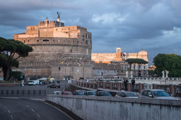 Rome, evening. Castle of the Holy Angel