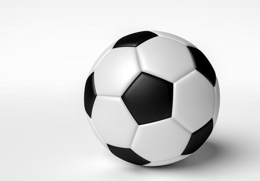 Photorealistic 3D rendering of football ball.