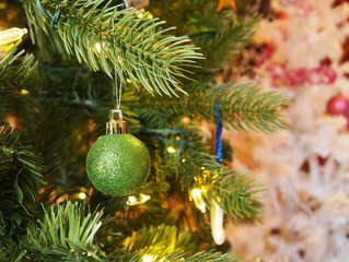 Green Glitter Christmas Ball Ornament