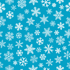 Seamless pattern of snowflakes