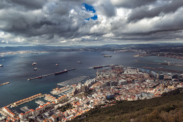 Stormy clouds above the bay of Gibraltar