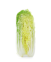 Fresh sliced cabbage on white background