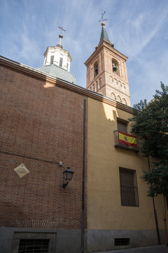 Medieval Building of Church of San Nicolas in City of Madrid, Spain