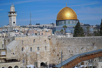 Jerusalem, Dome of the Rock and Western Wall