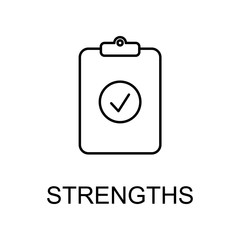 strengths line icon. Element of human resources signs with name for mobile concept and web apps. Thin line strengths line icon can be used for web and mobile