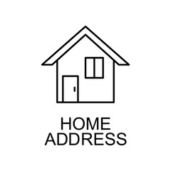 home address line icon. Element of human resources signs with name for mobile concept and web apps. Thin line home address line icon can be used for web and mobile
