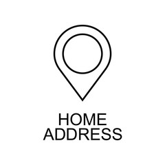 Obraz premium home address in pin line icon. Element of human resources signs with name for mobile concept and web apps. Thin line home address in pin line icon can be used for web and mobile