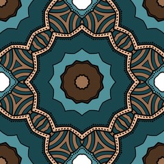 Seamless art deco floral pattern with modern style ornament on color background. For wallpaper, cover book, fabric, scrapbooks.