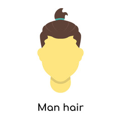 Man hair icon vector sign and symbol isolated on white background, Man hair logo concept