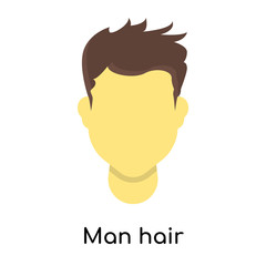 Man hair icon vector sign and symbol isolated on white background, Man hair logo concept